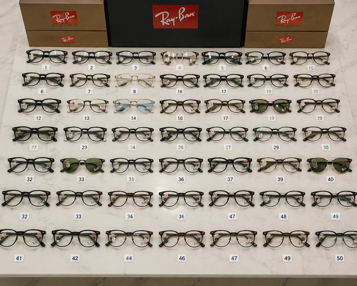 Lot 50 montures Ray-Ban + Persol neuves — photo 1